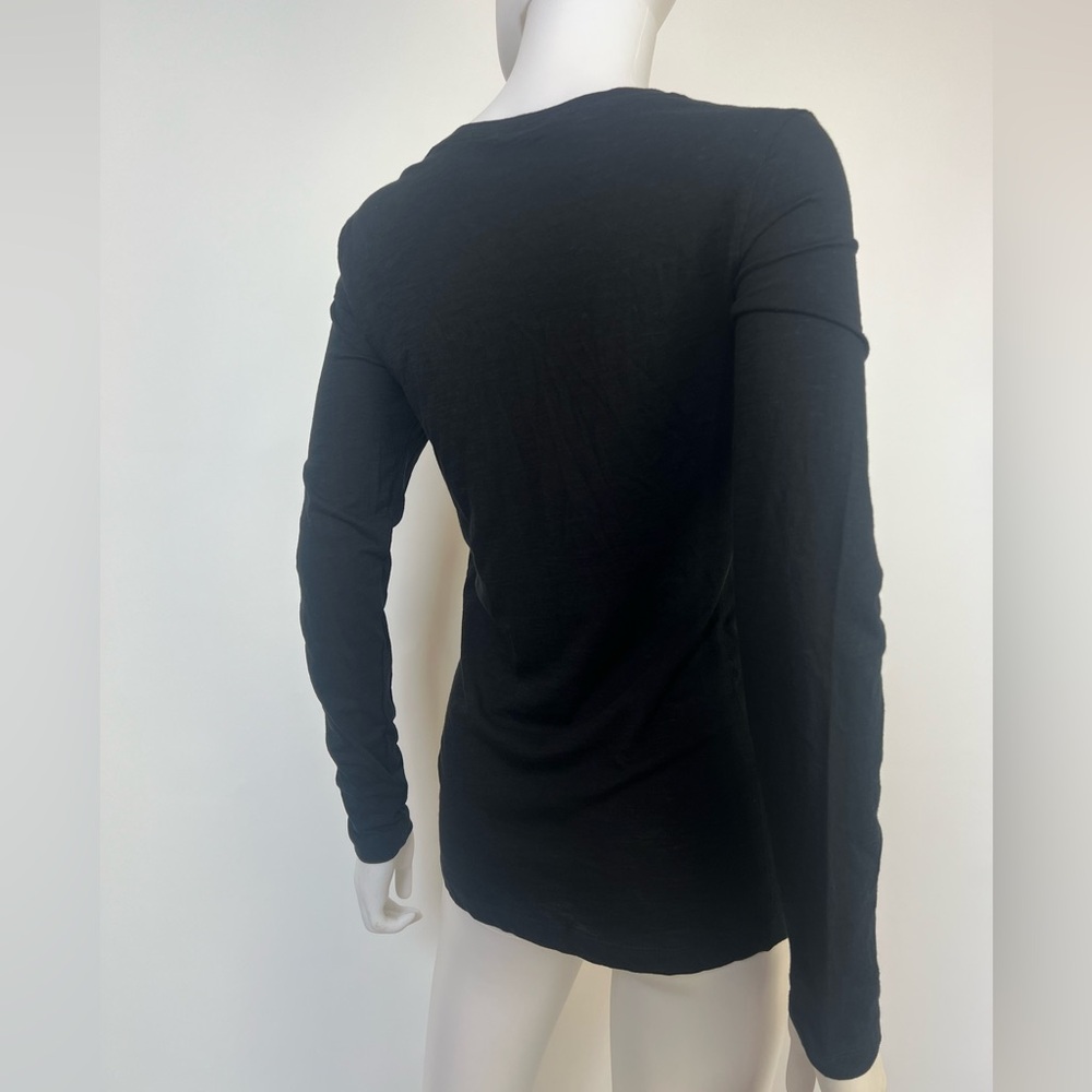Proenza Schouler Black Label Cutout Long Sleeve Top Women’s Small Black Cotton - Picture 2 of 11